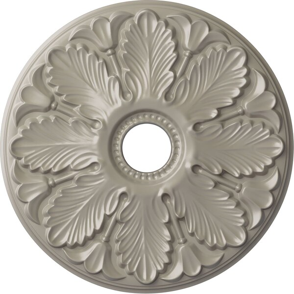 Ekena Millwork Milan Ceiling Medallion (Fits Canopies up to 4 5/8"), 24 1/2"OD x 3 1/2"ID x 1"P, Pearl White CM24MIPWS - main